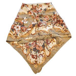 Vintage 100% Silk Floral Scarf - Made in Italy - EUC